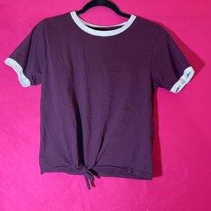 Purple tie cropped top